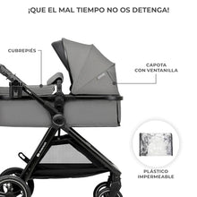 Carregar imagem no visualizador da galeria, Kinderkraft ESME Silla de Coche 3 en 1 Set, con Portabebés Mink PRO I-Size, Sistema de Viaje, Cochecito para Bebé, Cochecito, Plegable, para Recién Nacido hasta 4 Años, Gris