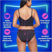 Carica l'immagine nel visualizzatore di Gallery, Always – Braga Menstrual Bikini Lavable, L, 42-44, 1 Ropa Interior Menstrual, Negro, Flujo Medio, Reutilizable hasta 100 Lavados, hasta 12 Horas de protección, Comodidad Durante Todo el día