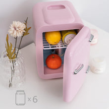 Carregar imagem no visualizador da galeria, Flamingueo Nevera Pequeña - Mini Nevera 4L, Nevera Cosmeticos, 12V/220V, Mini Neveras Para Habitacion, Nevera Skincare