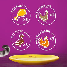 Carregar imagem no visualizador da galeria, Whiskas - Bolsas de comida húmeda, deliciosa y sabrosa selección de aves en gelatina, adecuada para gatos de 1 años, mega paquete de 85g