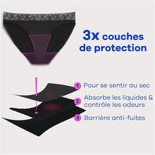 Carica l'immagine nel visualizzatore di Gallery, Always – Braga Menstrual Bikini Lavable, L, 42-44, 1 Ropa Interior Menstrual, Negro, Flujo Medio, Reutilizable hasta 100 Lavados, hasta 12 Horas de protección, Comodidad Durante Todo el día