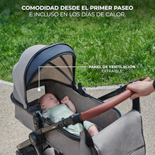 Carregar imagem no visualizador da galeria, Kinderkraft ESME Silla de Coche 3 en 1 Set, con Portabebés Mink PRO I-Size, Sistema de Viaje, Cochecito para Bebé, Cochecito, Plegable, para Recién Nacido hasta 4 Años, Gris