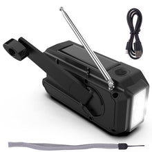 Carregar imagem no visualizador da galeria, Radio de iluminación de manivela: Linterna LED multifunción, Recarga Solar y dinámica | Radio FM portátil, Cargador de Emergencia USB, Ideal para Acampar, Senderismo, apagones y Supervivencia