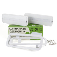 Carregar imagem no visualizador da galeria, Alpinaluz Pack de 2 Luces de Emergencia LED 3W Autotest con Batería de Litio, Modos Permanente y No Permanente, Montaje Empotrado o Superficie, 265 lm, 6500K, 3 Horas de Autonomía pare Techo o Pared