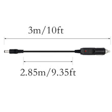 Carregar imagem no visualizador da galeria, PNGKNYOCN 12V DCcable de alimentación para automóvil 18 AWG 5.5 mm x 2.5 mm DC al Encendedor de Cigarrillos del automóvil, Utilizado para CCTV, refrigerador de automóvil (10 FT)