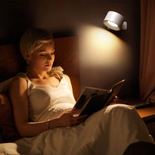 Carregar imagem no visualizador da galeria, Luz de Pared de Interior, Lámpara de Pared con Batería de Carga USB, 3 Colores y 3 Niveles de Brillo Pared de Interior 360 ° Giratorio de Control Táctil Lámparas de Pared Inalámbricas (Blanco)