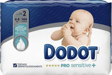 Carregar imagem no visualizador da galeria, Fraldas Dodot PRO Sensitive+ para Bebê Tamanho 2 (4-8 kg), 36 unidades, Ajuda a prevenir irritações, Pele sensível, Alta absorção, Indicador de umidade, Dermatologicamente testadas