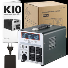 Carregar imagem no visualizador da galeria, Power Station 1000W/666Wh, Mashine Generador Portátil Recargable con Batería de Reserva para Camping, Autocaravanas, Drones, Primeros Auxilios e Iluminación Exterior, con 4 Tomas de CA
