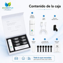 Carregar imagem no visualizador da galeria, Aromatizador de carro DriveSense, preto, difusor de aroma ultrassônico USB-C sem água, 2 níveis de intensidade, kit com 6 fragrâncias de 5ml com cobertura de 12m³ (preto, 6 unidades de 5ml)