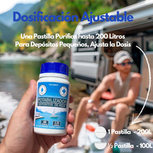 Carregar imagem no visualizador da galeria, Pastillas Potabilizadoras Chilanco - Purificador de Agua para Autocaravanas, Barcos y Camper en Depósitos de Agua Potable | 1 Pastilla Purifica 200 Litros | 48 Unidades