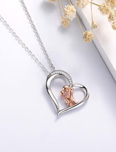 Carregar imagem no visualizador da galeria, INFUSEU Regalo Dia De La Madre, Te Quiero Mama Plata De Ley 925 Colgante Madre E Hija Collar Corazon Oro Rosa Mujer Abrazo Para Madre Y Bebé Para Tu Madre