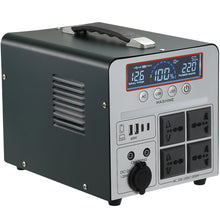 Carregar imagem no visualizador da galeria, Power Station 1000W/666Wh, Mashine Generador Portátil Recargable con Batería de Reserva para Camping, Autocaravanas, Drones, Primeros Auxilios e Iluminación Exterior, con 4 Tomas de CA