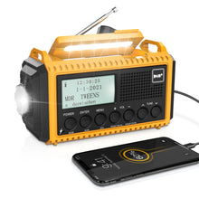 Carregar imagem no visualizador da galeria, Radio Solar Portátil Dab + / Dab/FM con Manivela,Radio con Linterna LED Multifunción con Reloj Despertador Digital,Batería de 5000 mAh y Alarma SOS,Camping,Senderismo,Exterior