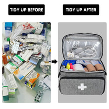Carregar imagem no visualizador da galeria, Boczif Primeros Auxilios, Bolsa de Almacenamiento de Primeros Auxilios, Organizador de Botellas de píldoras para botiquín médico de Emergencia, Muy Adecuado para el hogar y los Viajes (Gris)