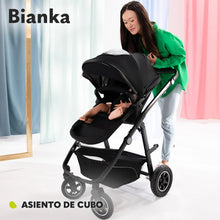 Carregar imagem no visualizador da galeria, LIONELO BIANKA Cochecito de Bebé 3 en 1 (22 kg) Portabebés (9 kg) Silla de Coche (13 kg), Plegable, Sistema de Viaje Respaldo Ajustable Ruedas 360o Amortiguación, Capota XXL, Carrito de Bebe (Beige)