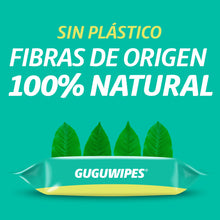 Carregar imagem no visualizador da galeria, Guguwipes Toallitas húmedas para bebé 99% agua sin plástico - 180 uds (pack 60x3) - Fibras origen 100% natural
