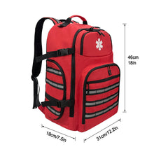 Carregar imagem no visualizador da galeria, Lyirfan Mochila de primeros auxilios, mochila médica vacía de emergencia, con tira reflectante para camping, senderismo, guardería al aire libre, color rojo (solo bolsa)