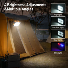Carregar imagem no visualizador da galeria, Dancingboar Foco LED Recargable Solar, 4 Modos Luz LED Recargable de Exterior, Impermeable Luz de Trabajo Portátil para Camping, Jardín, Pesca, Garaje, Emergencia