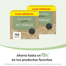 Carregar imagem no visualizador da galeria, Pañales LILLYDOO green con un impacto ambiental reducido, talla 4 (9-14 kg), 145 unidades