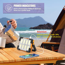 Carregar imagem no visualizador da galeria, Dancingboar Foco LED Recargable Solar, 4 Modos Luz LED Recargable de Exterior, Impermeable Luz de Trabajo Portátil para Camping, Jardín, Pesca, Garaje, Emergencia