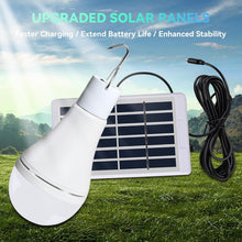 Carregar imagem no visualizador da galeria, Luz Solar Interior Exterior 2PCS con Mando, Sensor Crepuscular, Solar/USB Recargable Lámpara Colgante Portátil, TechKen Bombilla LED Focos para Terraza Casa Jardin Emergencia Senderismo Tienda Camping