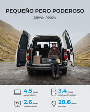 Carregar imagem no visualizador da galeria, BLUETTI EB3A Generador Solar Portátil, Respaldo de Batería LiFePO4 de 268Wh, Salidas de AC de 600W (Pico de 1200W), Carga 80% en 30 minutos, Generador para Acampar (Panel Solar Opcional)