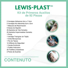 Carregar imagem no visualizador da galeria, LEWIS PLAST Kit Completo De Primeros Auxilios 92 Piezas De Primeros Auxilios Al Aire Libre - Kit Que Cumple Con Las Normas Europeas Para Interiores Y Actividades Al Aire Libre