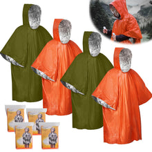 Carregar imagem no visualizador da galeria, Editbar 4 ponchos de emergencia de supervivencia, poncho de lluvia de emergencia, manta de rescate, saco de dormir de emergencia, manta térmica de primeros auxilios, aislamiento y lluvia, adecuado