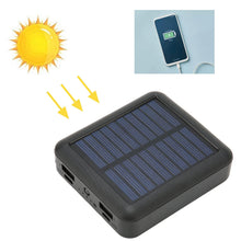 Carregar imagem no visualizador da galeria, Banco de Energía para Teléfono Solar de 20000 MAh, Banco de Energía Solar Portátil a Prueba de Agua con Cable de Carga para Exteriores, 2X USB y USB C, Puerto Micro USB (Negro)