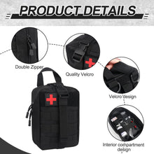 Carregar imagem no visualizador da galeria, DAJASD Botiquín De Primeros Auxilios, 54PCS Botiquín Primeros Auxilios Completo, Kit de Primeros Auxilios, Botiquín de Emergencias para Coche Camping Mochilero Senderismo Caza