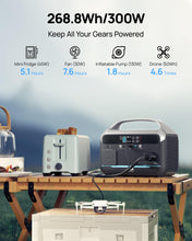 Carregar imagem no visualizador da galeria, Daran - Estación de energía portátil de 300 W, generador de batería LiFePO4 de 268.8 Wh (sobretensión) de 260 W, generador solar con carga rápida USB-C PD60 W, toma de CA de onda sinusoidal pura,