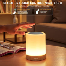 Carregar imagem no visualizador da galeria, Auxmir Lámparas de Mesita de Noche, 1800mAh Recargable Lámpara LED de Mesa con USB, Temporizador, Control Táctil y Remoto, 13 Colores de Luz Regulable, Lámpara Noche Inalámbrica Colgante