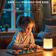 Carregar imagem no visualizador da galeria, Auxmir Lámparas de Mesita de Noche, 1800mAh Recargable Lámpara LED de Mesa con USB, Temporizador, Control Táctil y Remoto, 13 Colores de Luz Regulable, Lámpara Noche Inalámbrica Colgante