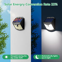 Carregar imagem no visualizador da galeria, Luz Solar Exterior【6 Paquete】, 3 Modos Luz Solar Exterior Jardin con Sensor de Movimiento, IP65 Impermeable Focos Led Exterior Solares para Jardín, Garaje, Calle, Patio, Caminos, Puertas Delanteras