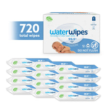 Carregar imagem no visualizador da galeria, WaterWipes Toallitas húmedas Originales para Bebés, Sin Plástico, 720 unidades (Paquete de 12), 99,9% Base de Agua, y Sin Perfume para Pieles Sensibles