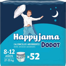 Carregar imagem no visualizador da galeria, Dodot Pañales HappyJama para Niño 8 -12 años (27-55 kg), 52 Unidades, Pañal con Protección Anti-Fugas Durante la Noche