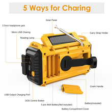 Carregar imagem no visualizador da galeria, Radio Solar Portátil Dab + / Dab/FM con Manivela,Radio con Linterna LED Multifunción con Reloj Despertador Digital,Batería de 5000 mAh y Alarma SOS,Camping,Senderismo,Exterior