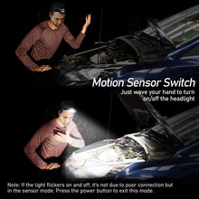 Carregar imagem no visualizador da galeria, Blukar Linterna Frontal LED Recargable, 2000L Linterna Cabeza Super Brillante con Control de Sensor & Luz Rojo - 6 Modos, IPX5 Impermeable, 30 horas de Funcionamiento para Camping, Correr etc.