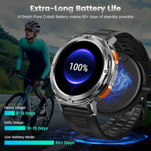 Carregar imagem no visualizador da galeria, Kospet Tank T2 Prateado - Relofio inteligente para Homem, 60 Dias em Espera, 1.43 "AMOLED HD Display,Smartwatch Homem com Chamada Bluetooth, 24H Monitor de Sono, para Android iOS (Dual Strap)