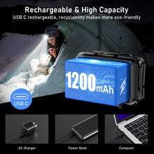 Carregar imagem no visualizador da galeria, Blukar Linterna Frontal Recargable, Superbrillante Linterna Cabeza LED Atenuación Continua, 10 Modos con Luz Roja & Sensor de Movimiento, IPX5 Impermeable para Camping, Correr, Excursión, Pesca