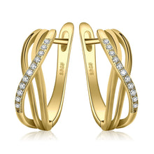 Carregar imagem no visualizador da galeria, JewelryPalace Pendientes Aro Plata Mujer Oro 14k, Infinito Nudo Pendientes Clip de Perforacion Diamante Simulado, Pendientes Pequeños Mujer Sencillo Piedra, Pendientes Niña Elegantes Conjunto Joyas