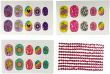 Carregar imagem no visualizador da galeria, Conjunto de manicure infantil, 8 peças, kit de unhas para meninas com esmalte, autocolantes e unhas postiças, maquilhagem segura para meninas a partir de 6 anos