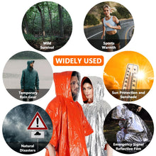 Carregar imagem no visualizador da galeria, flintronic Poncho de Supervivencia, 3 PCS Mantas Térmicas de Emergencia, Impermeable Resistente al Desgarro, Manta de Aluminio Reversible para Emergencias o Primeros Auxilios
