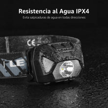 Carregar imagem no visualizador da galeria, Lepro Linterna Frontal LED Recargable 2000lux (2 Pack), Linterna Cabeza USB Recargable D500, 6 Modos de Luz con Luz Rojo, Impermeable IPX4, Luz Frontal Cabeza para Correr, Camping, Excursión, Pesca