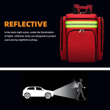 Carregar imagem no visualizador da galeria, Botiquín De Primeros Auxilios Vacío Mochila Botiquines De Emergencia -Impermeable Resistente Al Desgaste Bolsa Transpirable Reflectante Para Viajes, Casa, Coche, Lugar De Trabajo Rojo 45 * 15 * 35cm