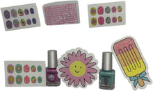 Carregar imagem no visualizador da galeria, Conjunto de manicure infantil, 8 peças, kit de unhas para meninas com esmalte, autocolantes e unhas postiças, maquilhagem segura para meninas a partir de 6 anos