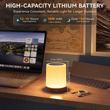 Carregar imagem no visualizador da galeria, Auxmir Lámparas de Mesita de Noche, 1800mAh Recargable Lámpara LED de Mesa con USB, Temporizador, Control Táctil y Remoto, 13 Colores de Luz Regulable, Lámpara Noche Inalámbrica Colgante