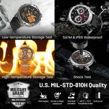 Carregar imagem no visualizador da galeria, KOSPET Tank 3 Prateado - Relógio Inteligente para homem, 1.43" AMOLED, HD display, Smartwatch com Chamadas Bluetooth e Whatsapp Notificação, Resistente a Água 5ATM, Corpo em Aço Inoxidável, Android/iOS