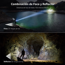 Carregar imagem no visualizador da galeria, Lepro Linterna Frontal LED Recargable 2000lux (2 Pack), Linterna Cabeza USB Recargable D500, 6 Modos de Luz con Luz Rojo, Impermeable IPX4, Luz Frontal Cabeza para Correr, Camping, Excursión, Pesca