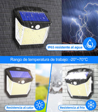 Carregar imagem no visualizador da galeria, Luz Solar LED Exterior Jardin: 248 LED Luces Solares Sensor de Movimiento 270° Foco Solar Exteriores Lampara IP65 Impermeable Aplique Solar Potente para con Iluminacion Terraza Outdoor Light 4 Paquete
